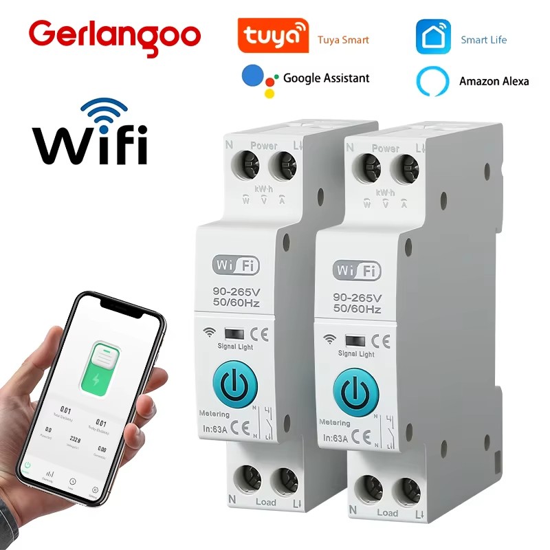 Disjoncteur connecté WiFi Tuya avec mesure d'énergie